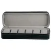 6 Slot Watch Box Portable Travel Zippe Cage Collector Storage Magazynowanie Budy BOXBLACK286W