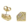 Hip Hop Iced Out CZ Diamond Silver Gold Cool Stud Pendientes para Mujeres Hombres Joyería Vintage Mujeres Parejas