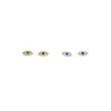 Whole cute evil eye stud earring for girl women 925 sterling silver sweet design tiny small stud eye paved white blue cz8236536