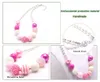 Rosa Stil Baby Mädchen klobige Kaugummi Halskette Mode Kind/Kinder Acryl Perlen Halskette 1 Stück Einzelhandelszubehör