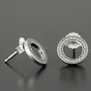 Authentic 925 Sterling Silver Circle Stud Earring with Original Box set for Pandora CZ Diamond Women Fashion Earrings