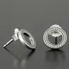 Authentiek 925 Sterling Silver Circle Stud Earring met originele doos set voor Pandora CZ Diamond Dames Mode Oorbellen