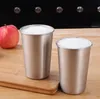 500ML Stainless Steel Cups 16oz Pint Glasses Metal Cups Hand Beer Cup Drinking Accessories Free Shipping SN2719