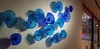 Hand Made Blown Lamp Arts Plate Modern Blue Teal Colour Murano Glass Abstract Wall Art Hanging Plates Lamps Customized Color Size