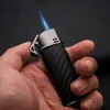 HONEST Jet Torch Lighter Butane Gas Leather Metal Cigar Lighters With Gift Box Cigarette lighter Without Gas