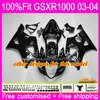 Корпус впрыска для SUZUKI GSXR-1000 GSXR1000 03 04 Кузов 10HM.0 GSX-R1000 GSX R1000 03 04 K3 GSXR 1000 2003 2004 Завод обтекателей синий горячий