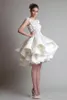 Big Sale !! Barato Branco vestido De Baile Vestidos de Casamento Colher Pescoço Sem Encosto Lace Applique Vestidos De Noiva Árabe Vestido de Noiva Vestidos de Noiva