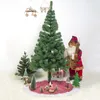 Decorazioni natalizie Gonna per albero Tela di iuta naturale Pianura con decorazioni bianche cucite a mano Forniture per vacanze natalizie rustiche1