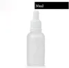 440pcs lot 30 ml Bouteille de compte-gouttes Grossé Huile essentielle en verre blanc transparent E Bouteilles de jus avec 4 types Capuchage en stock