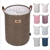 Dirty Clothes Basket Foldable Storage Basket Kids Toys Storage Bags Bins Printed Sundry Bucket Canvas Handbags Clothing Organizer Tote B7588