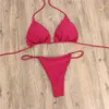 Sexy Stringi Bikini Zestaw Stroje Kąpielowe Bandaż Push Up Wyściełany Swimsuit Lato Plaża Kobiety Kąpiel Brazylijski Monokini