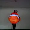 Poisson ballon gonflable de 3 m, vente en gros, avec bande lumineuse LED, pour décoration publicitaire ou fête musicale, décoration de plafond suspendue, vente en gros