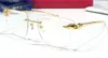 Nouvelles lunettes de soleil design de mode PANTHERE carré sans cadre cristal coupe monture de lentilles branches en métal animal style rétro populaire lentille uv4002521082