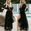 2019 Women Maxi Dress Beach Bikini Cover Up Long Dress Boho Swimwear Summer V Neck