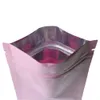 100pcs Zipper Top Flat Storage Bag Heat Mylar Glossy Pink Zip Lock Bags