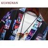 Kuangnan Kimono Camicia Uomo Streetwear Kimono Cardigan Camicie da uomo Casual Kimono giapponese Camicia da uomo 5xl Abbigliamento 2019 Primavera Nuovo SH19062801