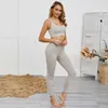 Tute da donna 2 pezzi / set senza cuciture Fitness Lady Yoga Suit Alta elasticità Allenamento Sport Set Reggiseno sportivo imbottito Vita alta Sport Legging Palestra