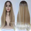 FZP Blonde Top-Qualität, elegantes Haar, 71,1 cm lang, gerade, synthetische Perücke für Frauen, täglicher Gebrauch für schwarze Frauen