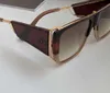 Square Sunglasses 127 Gold Black Grey Lens Flat Top Sunglasses unisex Sunglasses gafas de sol New with Box