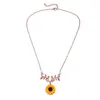 Parel zon bloem ketting vrouwelijke mode zonnebloem blad bloem hanger trui accessoires exquise delicate temperament populaire sieraden