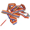 FedEx DHL Freeshipping 4M Gym Dance Ribbon Rhythmic Art Gymnastic Streamer Baton Twirling Rod Mix Color
