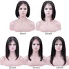 4x4 stängning brasiliansk rak mänsklig hår peruk 150 densitet spets front peruk brasiliansk malaysiska hår före plockad spets front wig8534894