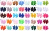 40 nuovi colori Kid Girls Hair Barrette Clip Bow Hairbow Tornante Colori solidi Testa di capelli Nastro in grosgrain Accesso ories