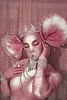 Unisex Ratte Cosplay Kostüm Männlich Weiblich Rosa Maske Catsuit Kostüm Bar Club Party Rolle Leistung Stretch Skinny Trikot Tanz Bühne tragen