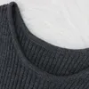 Set di abiti da donna in 2 pezzi Set di maglione lavorato a maglia Tinta unita senza maniche aderente Abito longuette dolcevita Set di pullover