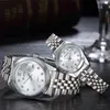 Guardare Coppia 2019 Mens Watches superiore di marca di lusso della vigilanza del quarzo delle donne orologio da polso Ladies Dress Moda amanti vigilanza casuale CJ191116
