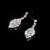 Feis Shinny Pierced Leaf Necklace and Earings Set Bride Siliver Jewerly Wedding Accessoarer vars och detaljhandel5767932