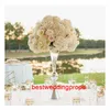 Vase à fleurs de mariage transparent, cylindre de forme ronde en hauteur, décoration Antique, nouveau style, best01184