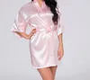 Suave satén boda kimono novia dama de honor bata dorada ropa de dormir batas de dama de honor pijamas albornoz camisón spa batas de novia Dressi6946142