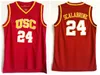 USC Trojans College Brian Scalabrine 24 Matt Miller 31 Lisa Leslie Jersey 33 University Basketball Uniform Team Color Red Yellow