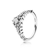 Bague de mariage en diamant pour femme Big CZ avec boîte d'origine pour Pandora 925 Sterling Silver Fairy Tale Tiara Wishbone Ring Cadeau de fiançailles