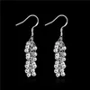 Brand New Sterling Silver Plate Pearl Earrings DFMSE008, Damskie 925 Silver Dynda Chandelier Kolczyki 10 pary dużo