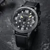 RUIMAS hommes chronographe montres de luxe haut marque étanche montre homme en cuir noir montre-bracelet à Quartz mâle armée Relogios 595271W