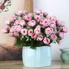 10 Pcs/lot fleur artificielle 5 fourchette curling bord Rose fleurs en soie décoration de mariage décor à la maison Bouquet faux plantes usine directe