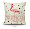 Vary of Nordic pink flamingo ins linen pillowcase car office cushion backrest living room sofa waist pillowcase 42x42cm