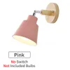 E27 Base Modern Vintage Wandlamp Houten Lamp Blaker Voor Slaapkamer Kamer Woondecoratie Wit / Roze / Grijs / Geel