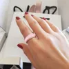 925 Sterling Silver Radiant Hearts Air Pink White Enamel RING Synthetic Spinel Fit Silver Jewelry Women Wedding Ring Original Box3517085