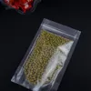9*13см кофе в зернах , 100 шт./лот Self-standing Highly Transparent Plastic Zip Bag-Reopenable пылезащитный пигментный порошок упаковочный мешок