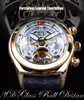 Forsining Legend Tourbillion Series 3D Glass Design Orologio da uomo in vera pelle Top Brand Orologio di lusso Orologio da polso da uomo automatico312S