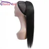 Drawstring Human Hair Ponytail Straight Malaysian Virgin Hair Ponytail med klipp för kvinnor billiga justerbara ponny svansar hår ex8669908