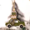 Christmas Decorations 2Pcs Year Natural Wood Dog Car Ornaments Hanging Pendant Tree For Home Diy Party Supplies1