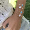 coloroful enamel star link chain bracelet for girl women Gold plated high quality cz paved fashion classic star design bracelets