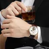 2018 Moda Guanqin Mens relógios Top Brand Luxury Sketton Watch Men Sport Leather Tourbillon Automático Wristwatch23281713218