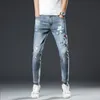 Nuevos Jeans de Moda para Hombres Pantalones Slim Fit Pantalones Jeans Clásicos Denim Masculino Fllor