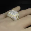 Personnalité européenne et américaine Incrêté d'une bague en alliage haut de gamme de diamants, bague en or de l'énergie à vent de hip-hop