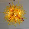 Lampor 100% munblåst borosilikat Murano glas ljuskronor lätt konstdekoration guld hängande takbelysning